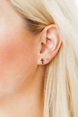 Screwback Stud Earrings - Clara Cross