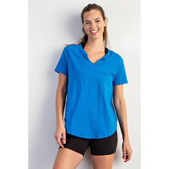 COTTON SLUB SHORT SLEEVE OVERSIZED TOP