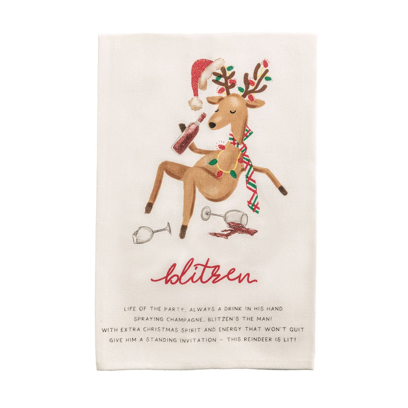 Santas reindeer kitchen towels
