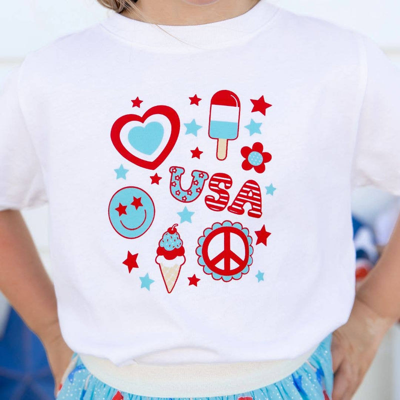 4th Of July Doodle Short Sleeve T-Shirt