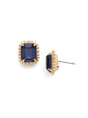 Octavia Scalloped Stud Earrings - Purple
