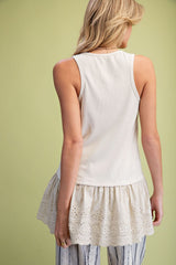Knit Eyelet lace top