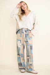 Washed Boho Bandana Patch Doily Terry Set