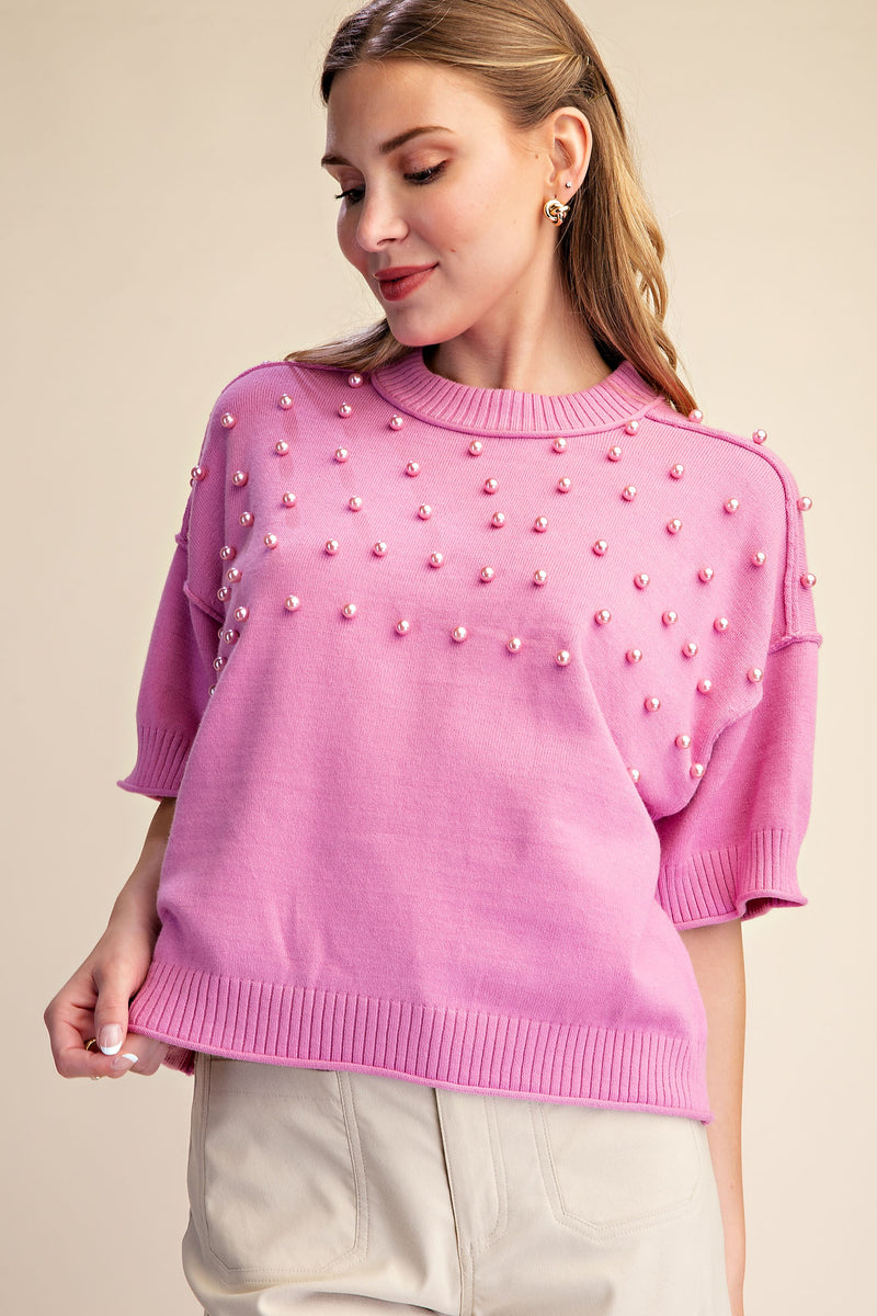 Pink Pearl crew neck sweater