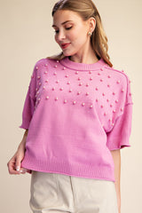 Pink Pearl crew neck sweater