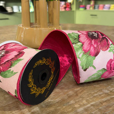 2.5X5yds Floral metallic