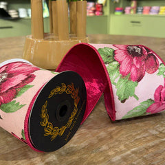 2.5X5yds Floral metallic