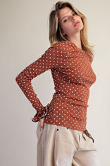 Polka Dot print LS top