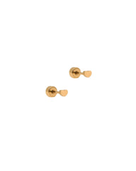 Screwback Stud Earrings - Micro Tessa Heart Gold