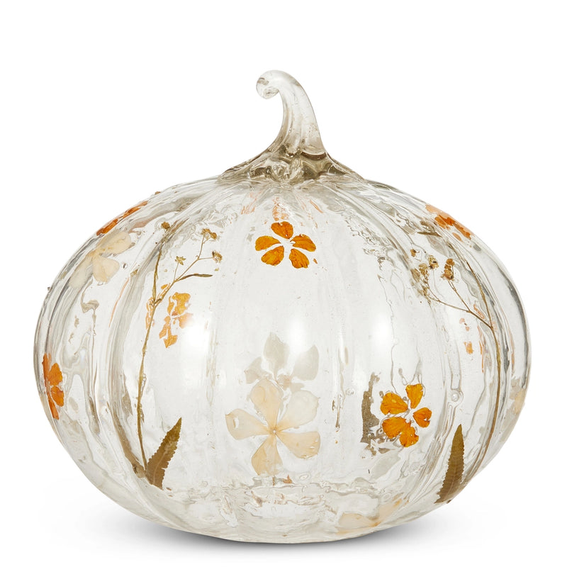 9” glass pumpkin