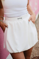 White Scuba Bubble Skirt