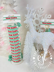 TEAM SANTA Embroidered Christmas Tassel Bracelet / Holiday