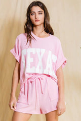 'TEXAS' Comfy Oversize Graphic Sweatshirt Top