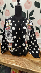 QOS Black and white nutcracker button up