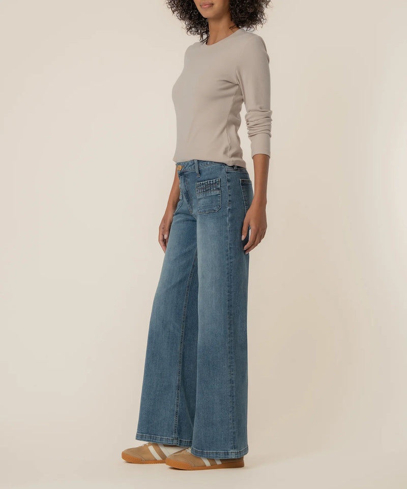 Maya High rise Wide leg pocket detail