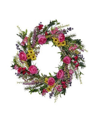 24” Summer flower fruit punch wreath