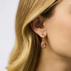Jolie hoop and charm earring multi stone