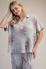 Floral washed waffle set