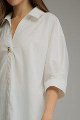 White collar top with Gold detail