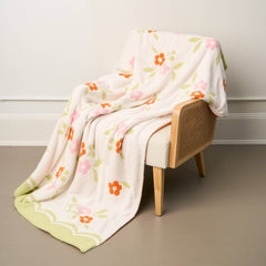 Cozy Dreams Luxe Blanket-Scalloped Floral Pink