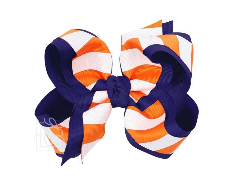 Layered Jumbo Stripe Bow: 5.5" Huge