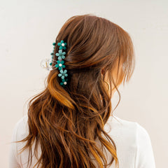 Daisy Claw Clip - Green