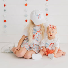 Patchwork Bow Patch Short Sleeve Romper