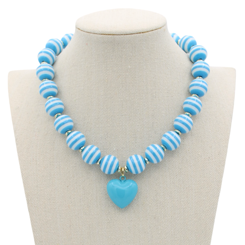 Cabana Stripe Necklace - 4 Colors: Turquoise