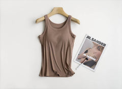 Essential Basic Rib Soft tank top w built in bra