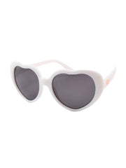 Girls White Heart Shaped Sunglasses: White