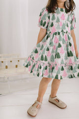 Aura Poplin Dress in Christmas Tree