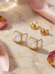 Izzy Decorated Stud Earrings - White