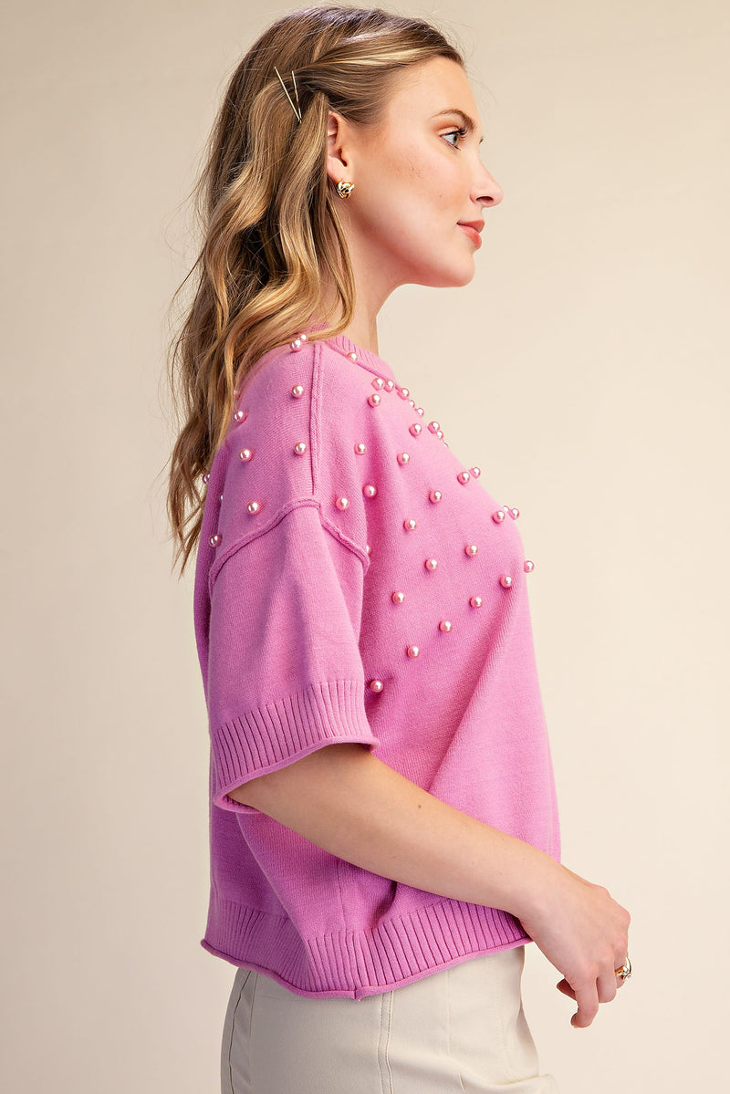 Pink Pearl crew neck sweater
