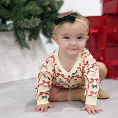 Emerald Green Velvet Bow Christmas Baby Headband - Hair Bows