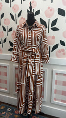 Graphic midi shirt dress