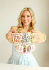 Pink Luster Pearl Bracelet: Extended 7.25 inch