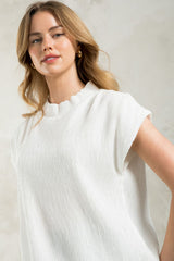 Sleeveless textured top