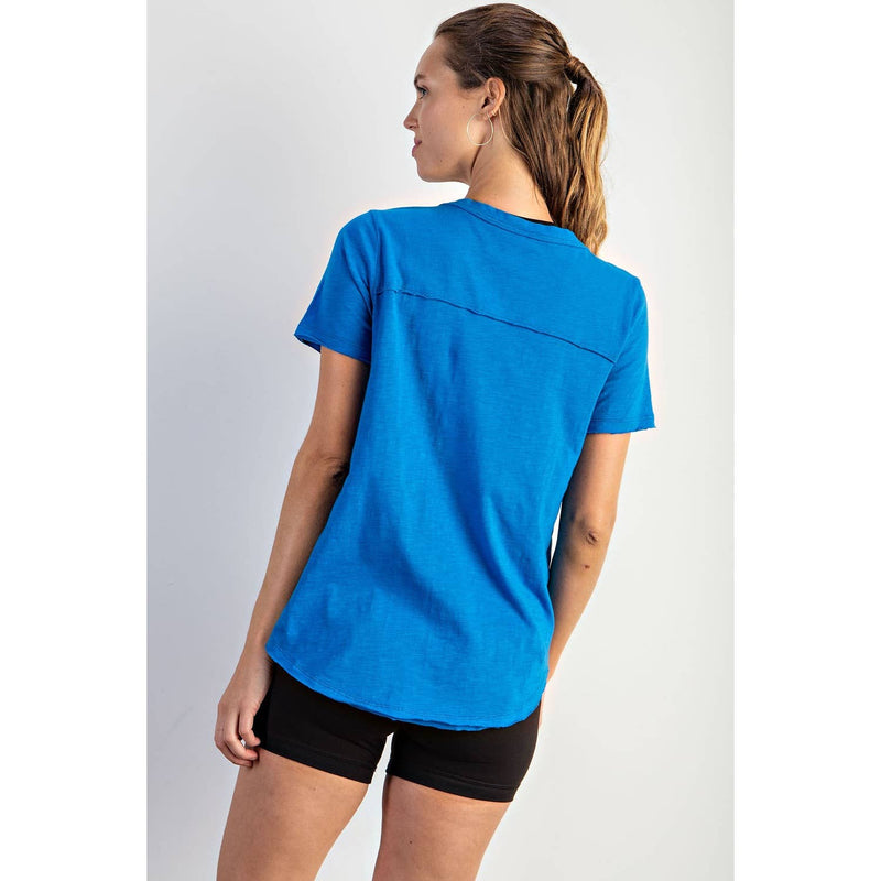 COTTON SLUB SHORT SLEEVE OVERSIZED TOP