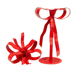 Red bow taper candlestick (set of 2 )