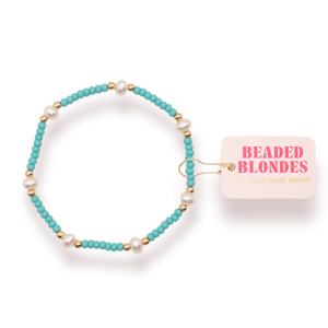Turquoise Pearl Bracelet: Standard 6.75 inch