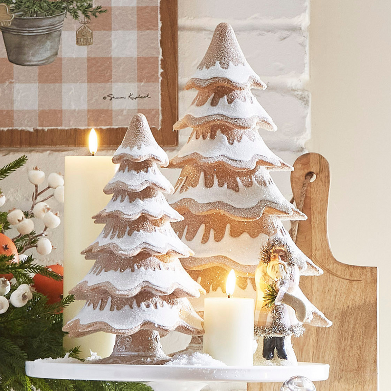 14” gingerbread trees (set of 2)