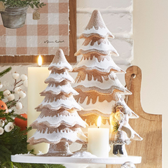 14” gingerbread trees (set of 2)