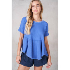 Flare Cotton Waffle SS Top