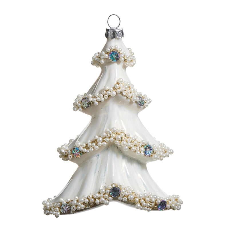 5” pearl trimmed tree ornament