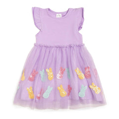 Easter Peeps Flutter Sleeve Tutu Dress