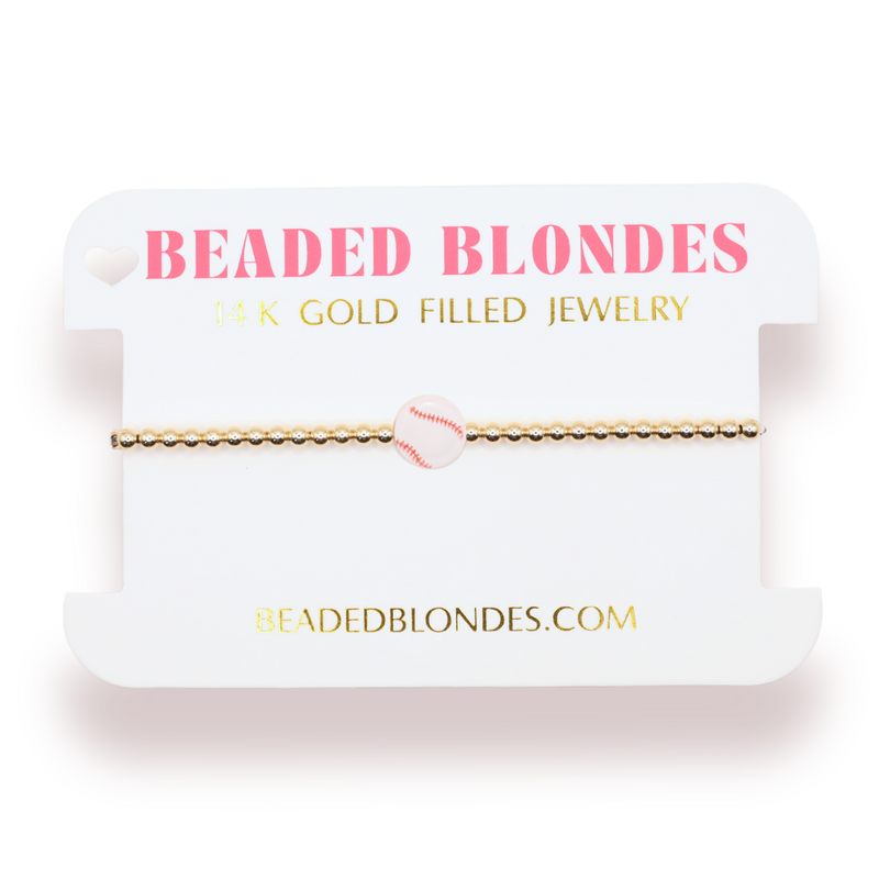 Baseball Bracelet on Gold: Gold / Petite 6.25 inch