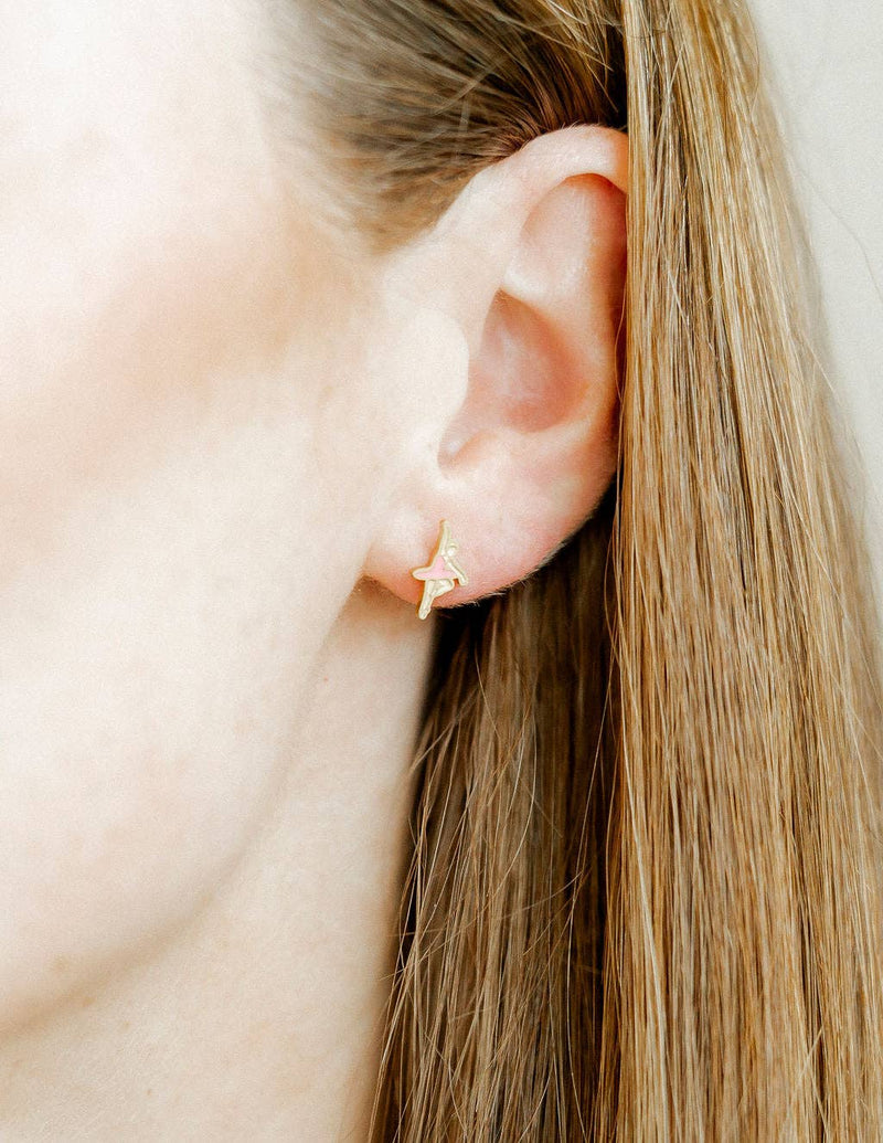 Screwback Stud Earrings - Ballerina