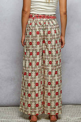 V-Neck Floral Pattern Ruffle Sleeve top and pant set