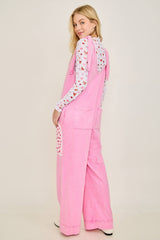 Mineral Washed Valentines Heart patched Jumpsuits