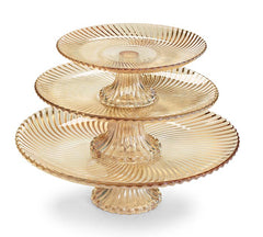 Gold glass cake pedestal